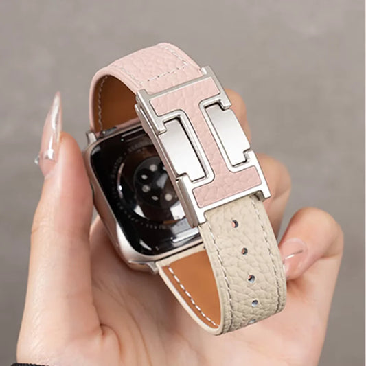Genuine Leather Straps for Apple Watch – 40mm-49mm Bands for Series 5/6/7/8/9/10, SE & Ultra