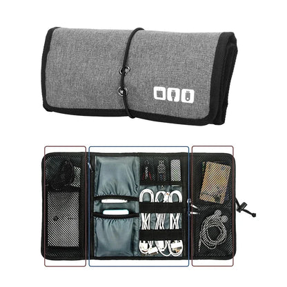 Electronic Organizer Cord Pouch - Travel Cable Charger Bag for USB Cables, Phone Accessories, and Tech Storage