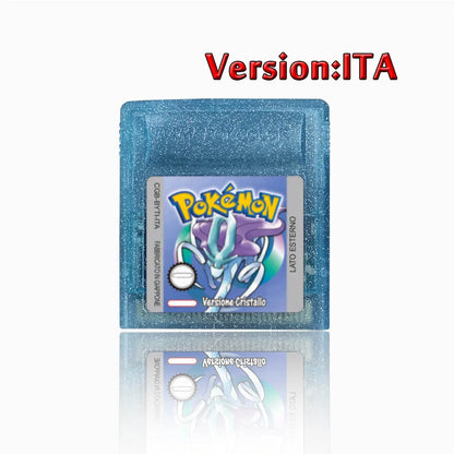 Pokemon GBC Game Cartridge - 16-Bit Video Game Card in Red, Blue, Crystal, Gold, Silver & Yellow Versions