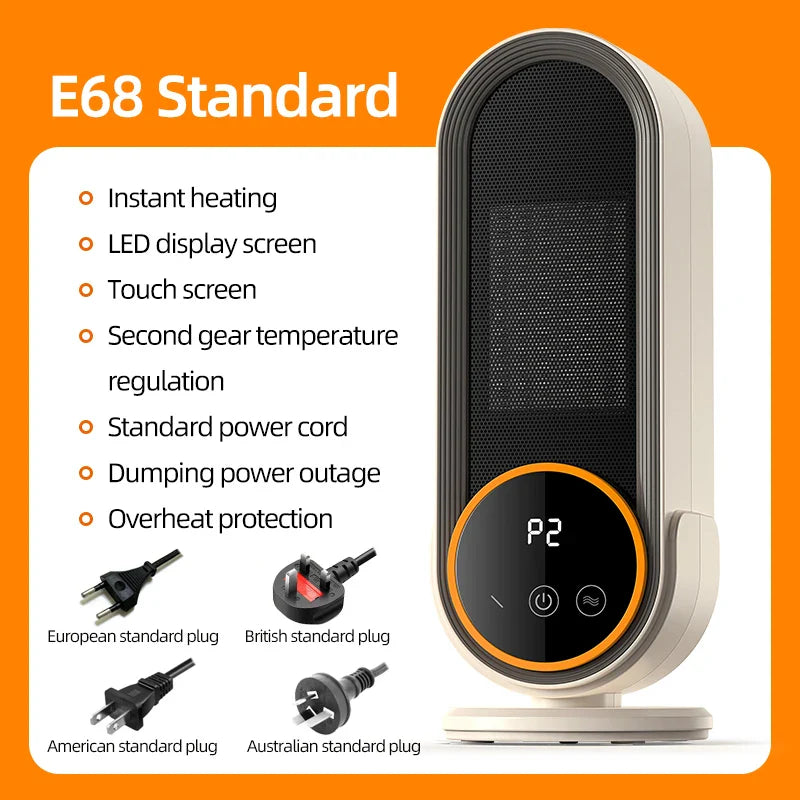 Electric Fan Heater – Household Winter Foot Warmer Energy-Saving Hot Air Heater