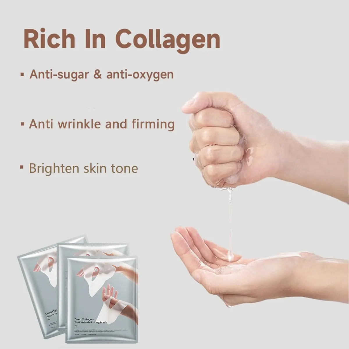 5-Pack Deep Collagen Anti-Wrinkle Face Mask – Overnight Lifting, Firming & Moisturizing