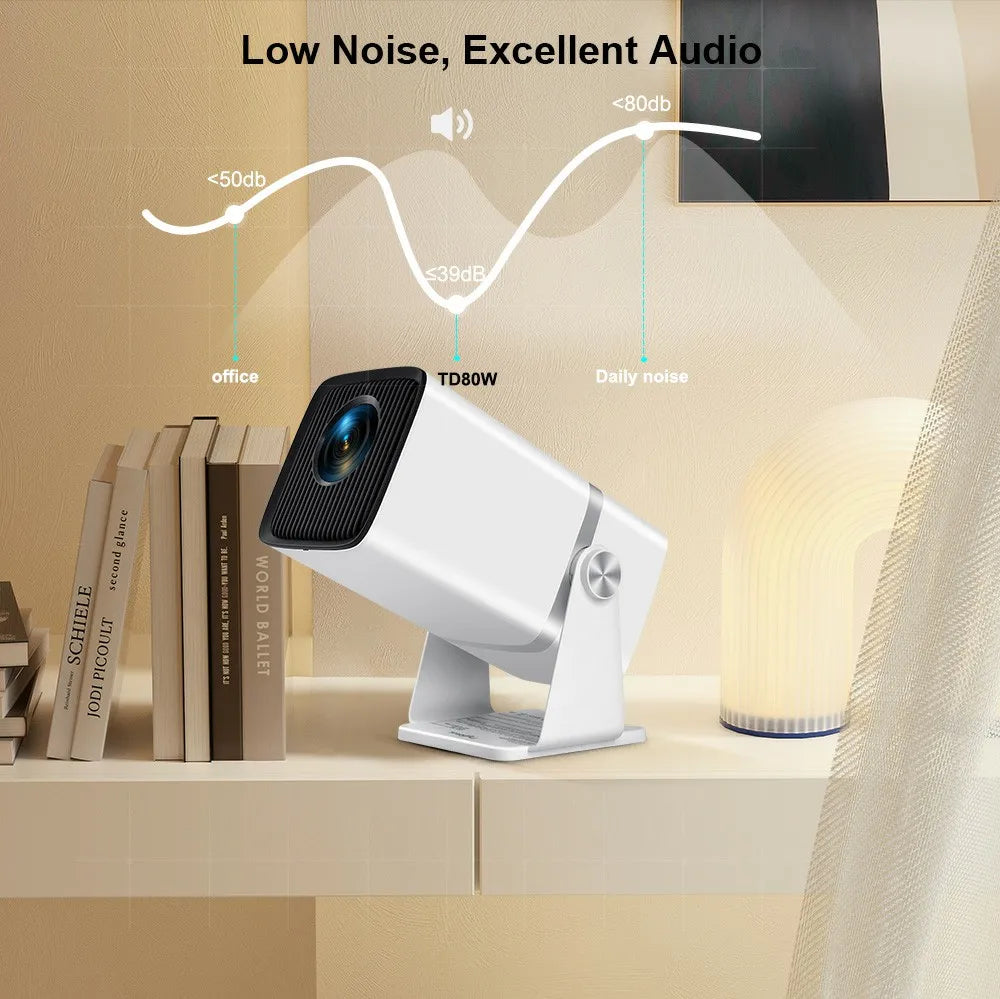 ThundeaL TD80W 4K Full HD Projector - Android WiFi 3D Home Theater, Portable Beam for Movies & Meetings (PK HY320)