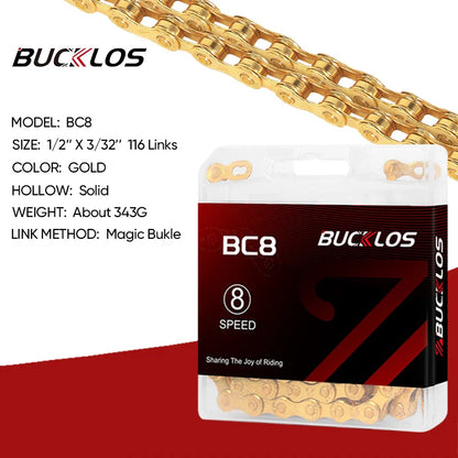 BUCKLOS MTB Bike Chain – 12 & 11 Speed Mountain & Road Bicycle Chain, Compatible with 8-12 Speed Cycling Parts