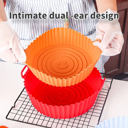 Reusable Silicone Air Fryer Basket & Baking Tray – Non-Stick Mold Liner for Oven, Pizza, Fried Chicken & More