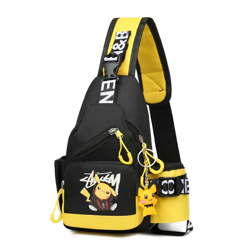 Children’s Glow-in-the-Dark Pikachu Shoulder Bag — Canvas Youth Sports Crossbody Chest & Waist Bag for Kids, Men & Women