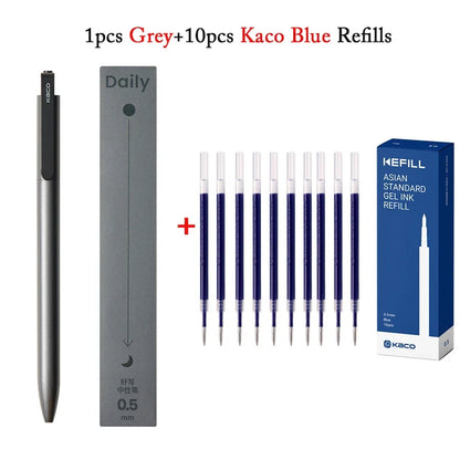 KACO Metal Clip Gel Pen - 0.5mm Black Ink Quick Dry Signature Pen with 800M Smooth Writing Capacity