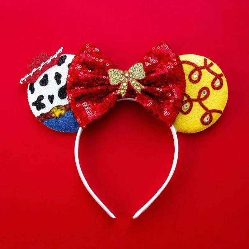 Toy Story Character Headbands - Sequin Bow, Woody, Buzz Lightyear & Alien Hair Accessories for Girls