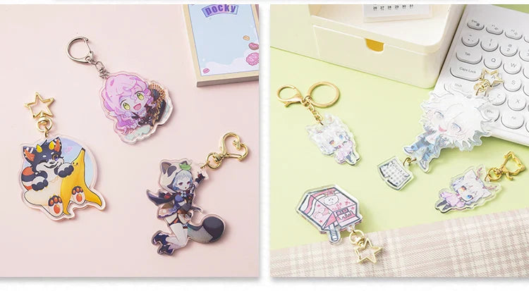 Custom Cartoon Keychains — Personalized Photo & Anime Transparent Hologram Acrylic Charm, Perfect Gift