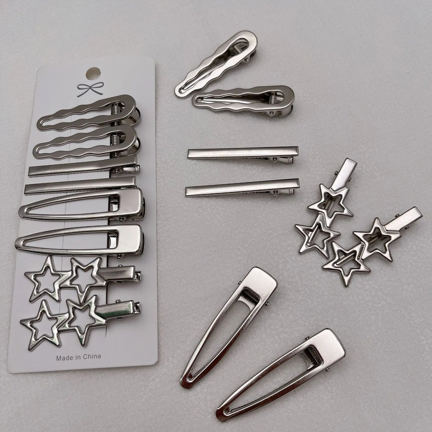 Silver Metal Hair Clips for Women & Girls | Y2K Duckbill Hairpin, Bangs Side Barrettes