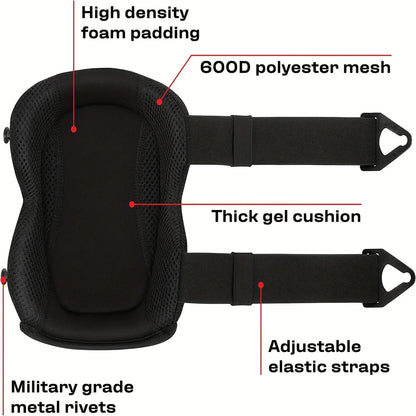 Professional Heavy-Duty Knee Pads for Work - Ideal for Gardening, Construction with Double Straps and Adjustable Clips - Industrial Grade Tactical Protection