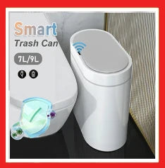 7/9L Automatic Sensor Trash Can – Smart Induction Garbage Bin with Roman Striped Design for Bathroom & Kitchen