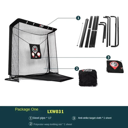 PGM Golf Practice Net with Automatic Ball Return – Swing Training Cage with Cutting Rod & Ball Machine for Golf Practice Equipment LXW031