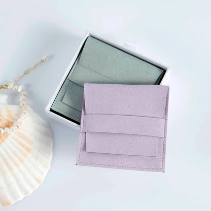 10Pcs Microfiber Jewelry Pouches 6.2x6.2cm & 8x8cm – Rings, Earrings, Pendants, Bracelets Gift Bags for Wedding Favors