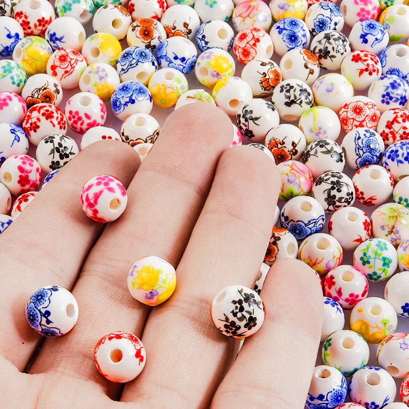 10/20/30PCS Colorful Ceramic Animal Beads – 2mm Hole Clownfish, Turtle, Star & Conch Shell for DIY Jewelry, Bracelets & Crafts