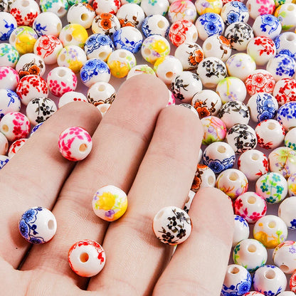 10/20/30PCS Colorful Ceramic Animal Beads – 2mm Hole Clownfish, Turtle, Star & Conch Shell for DIY Jewelry, Bracelets & Crafts