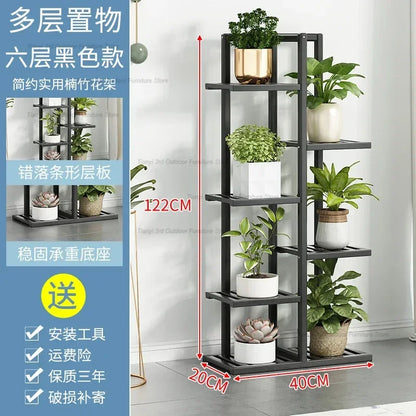 Nordic Wooden Plant Shelves - Indoor Flower Shelf for Living Room, Balcony, Garden Furniture, FYPS