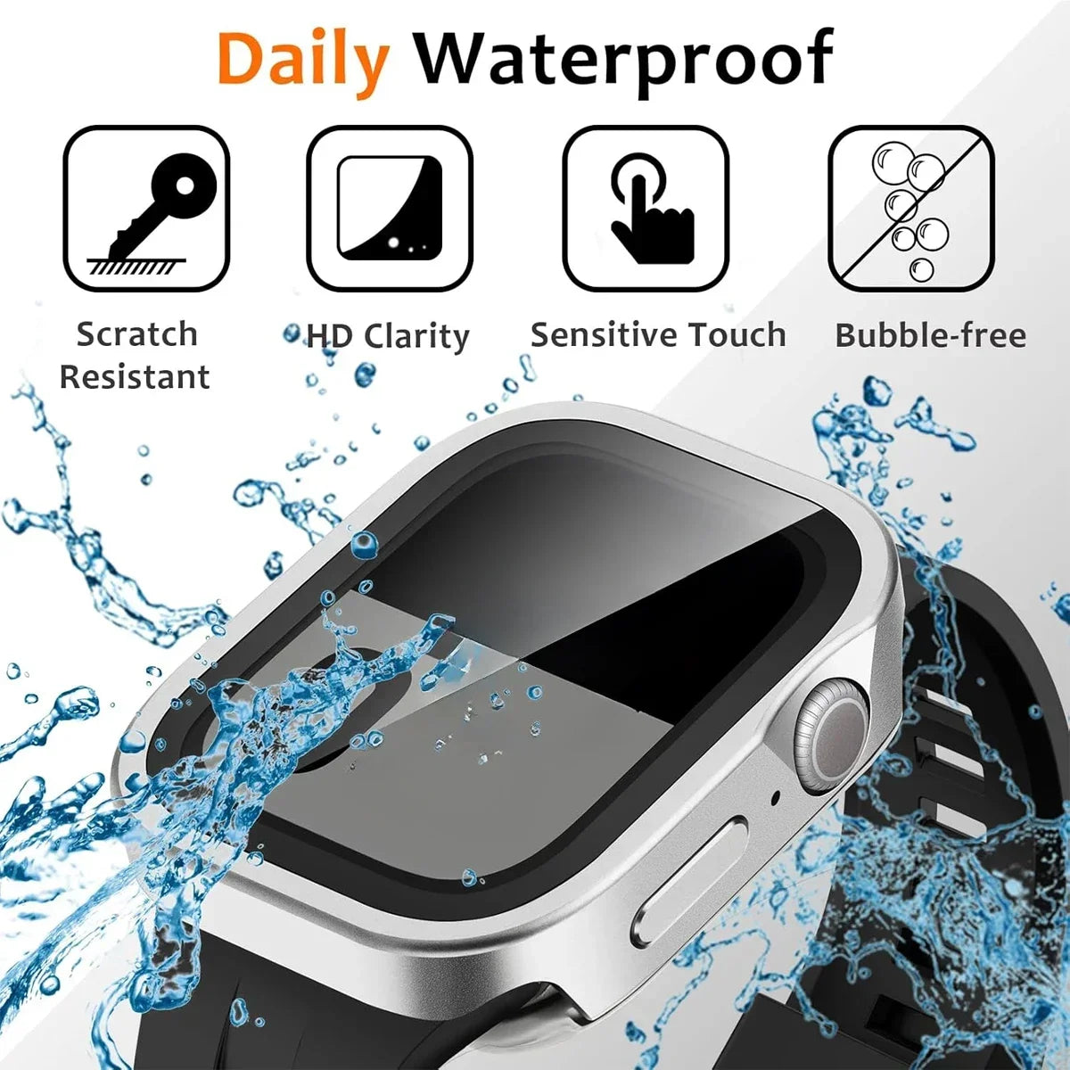 Waterproof Aluminum Alloy Case for Apple Watch Ultra 3/2 49mm – Full Coverage Metal Protective Cover for iWatch Series 11/10/9/8/7/SE3 45mm/44mm/46mm