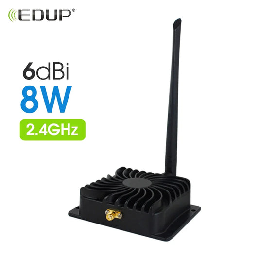 EDUP 8W WiFi Booster - 2.4GHz Signal Amplifier & Range Extender with Wireless Remote Control for Long Range