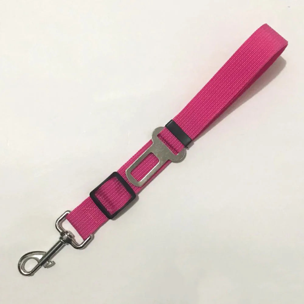Adjustable Dog Car Seat Belt Harness – Nylon Reflective Elastic Safety Strap with Cushioning for Pet Travel