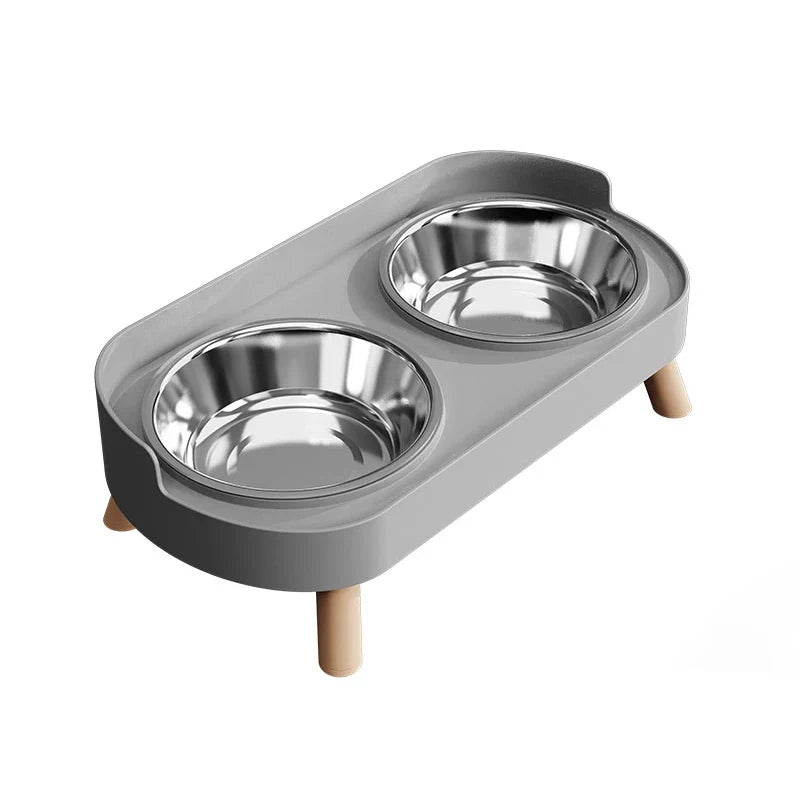 Colorful Dopamine Pet Double Bowl – Stainless Steel Large Capacity Cat & Dog Feeding & Water Dish Fashion Pet Bowl Set