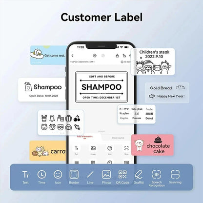 Niimbot B21/B1/B203 Mini Bluetooth Thermal Printer – Waterproof Oil-Resistant Label Maker with Adhesive Sticker Paper for Office Use