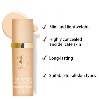 4-in-1 Biomimic Foundation with SPF50+ – Longwearing Light-Adaptive Concealer & Changing Coverage Formula