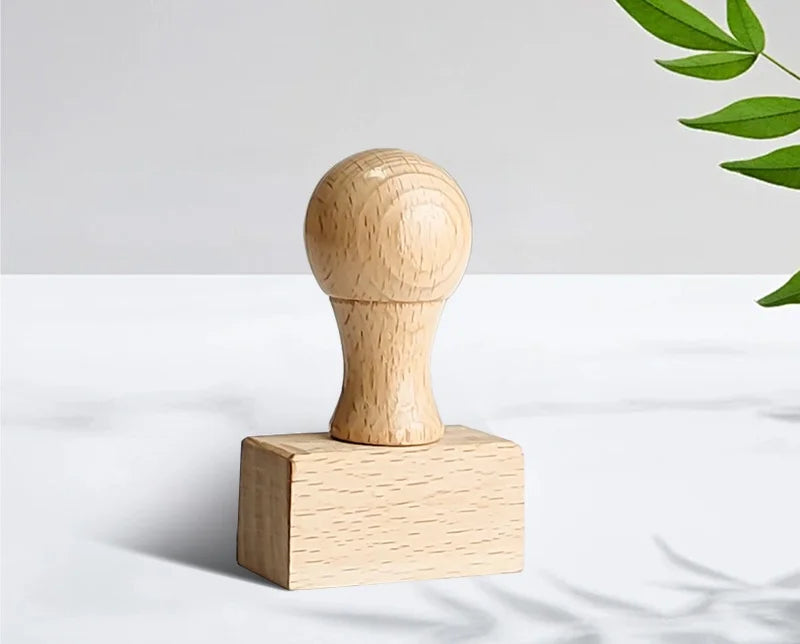 Custom Wooden Logo Stamp – Personalized Self-Inking Rubber Stamp for Wedding, Party, Packaging, Company Name & Address