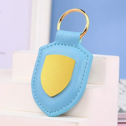 Car Keychain Shield Leather – Creative Personalized Couple Key Chain with Metal Pendant, Fashion Travel Gift for Men