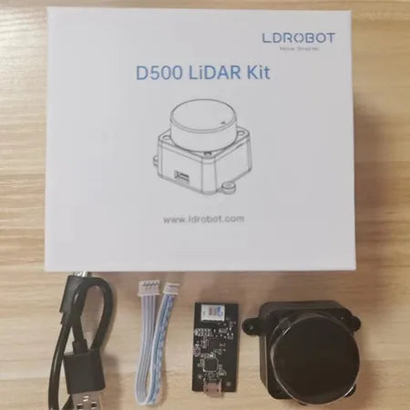 LDROBOT D500 360° Lidar Scanner — TOF Laser Radar 30000Lux, ROS1/ROS2 Compatible, Indoor & Outdoor Replacement for D300 Kit