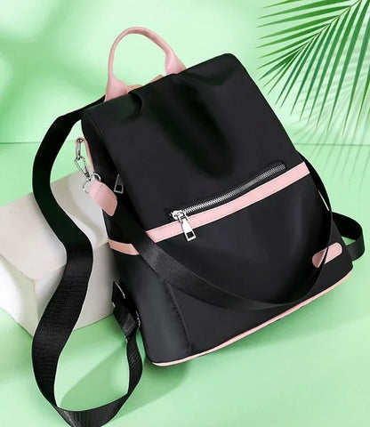 Oxford Fabric Large Capacity Backpack - Multi-Layer Storage, Solid Color Fashion Backpack for Women
