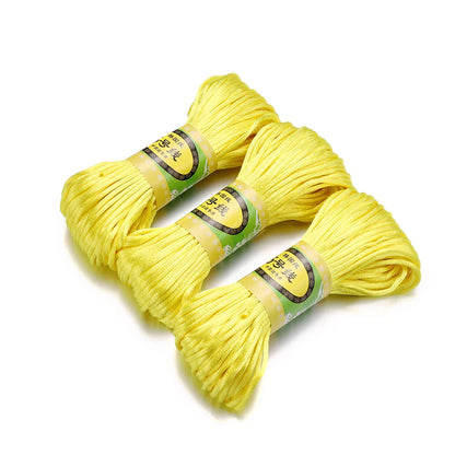 20m/Lot Chinese Knotting Silk Macrame Cord – 1.5mm & 2mm Nylon Black Satin Beading & Shamballa Thread