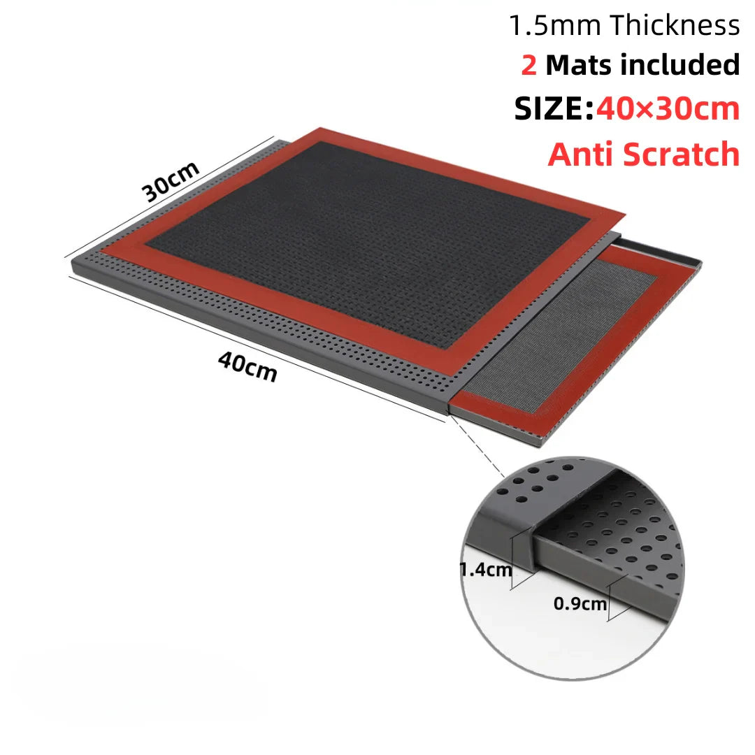 Puff Pastry Baking Tray – Rectangular Perforated Mille Feuille Pan for Oven & Bread