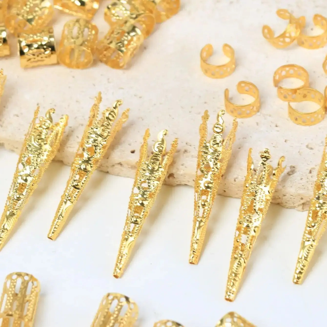 50PCS Personalized Dreadlock Hair Accessories — Combination Beads, Rings, Clips & Braiding Cuffs for Hair Decoration