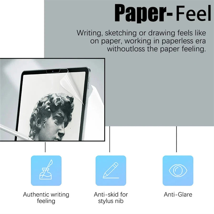 3Pcs Paper-Like Screen Protector for Lenovo TAB M10, M9, M8, M11, P12 Pro, P11 – Non-Glass Protector for 1st, 2nd & 3rd Gen