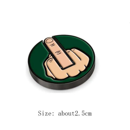Middle Finger Golf Ball Marker: Funny Magnetic Hat Clip Marker for Golf - Removable Ball Position Mark, Unique Golf Accessory