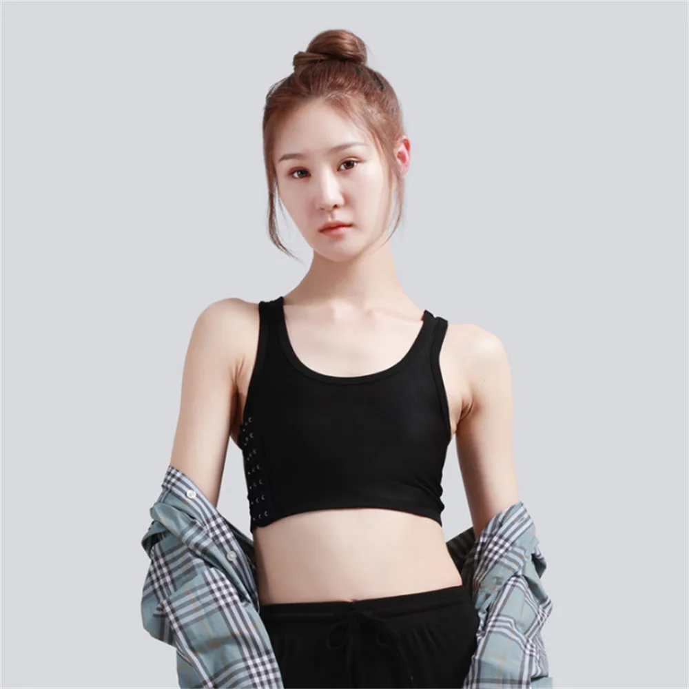 Women's Breathable Chest Binder: Side Buckle Short Vest - Wireless Tank Top Underwear for Comfortable Chest Binding