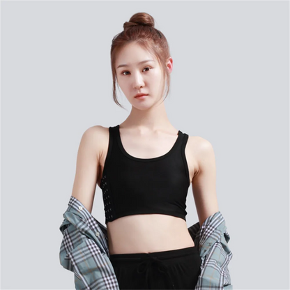 Women's Breathable Chest Binder: Side Buckle Short Vest - Wireless Tank Top Underwear for Comfortable Chest Binding