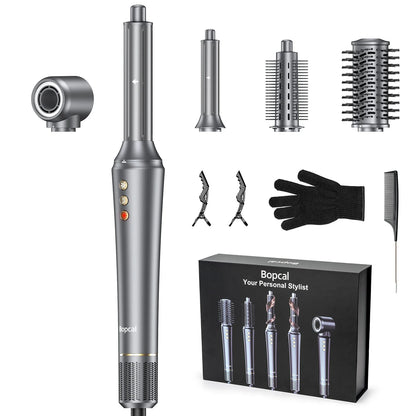 5-in-1 Hair Dryer & Styling Tool – Straightener, 32mm Curling Iron with 300 Million Negative Ions, Quick Drying Hair Care Gift