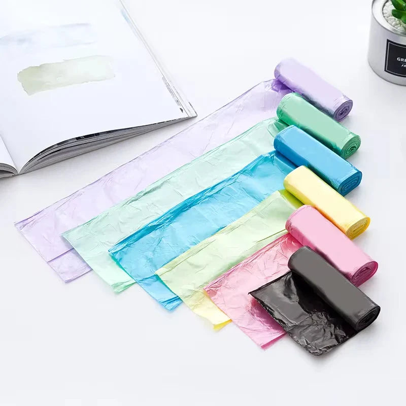 5 Rolls (100PCS) Disposable Trash Bags – Household Kitchen Garbage Bags for Storage & Cleaning