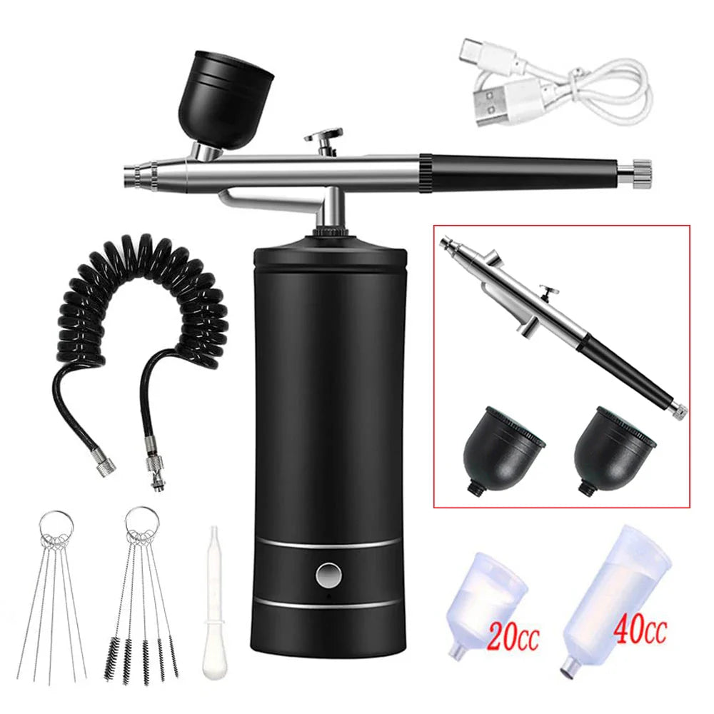 Portable Airbrush Nail Compressor — Wireless Spray Gun for Nail Art, Crafts & Model Painting