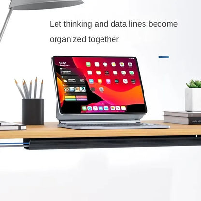 White Channel Desk Cable Organizer – No-Drill Under Desk Cable Management Tray & Protector