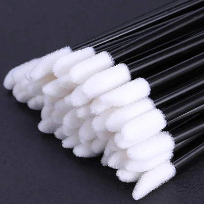 50Pcs Disposable Lip Brush Set - Microbrush Mascara Applicator, Lash Extension, Lipstick Wands, Cosmetic Makeup Tools