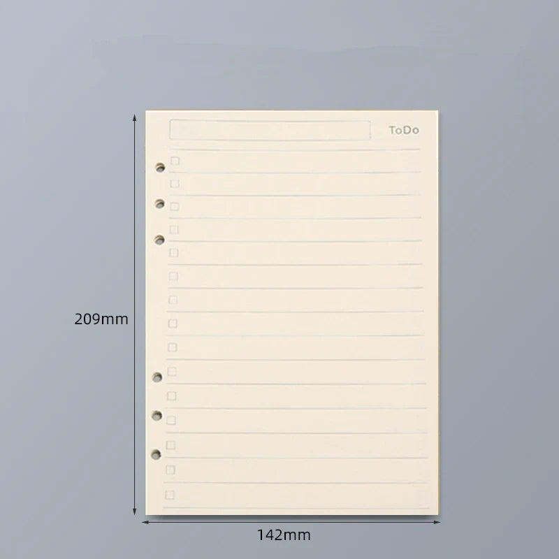 45 Sheets A5 A6 A7 Loose Leaf Notebook Refill – Spiral Binder Pages, Lined, Blank & Grid Craft Paper Stationery
