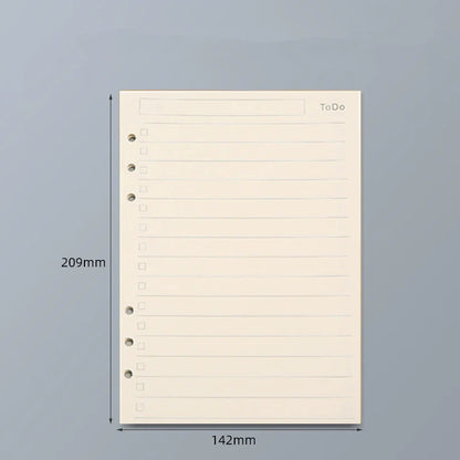 45 Sheets A5 A6 A7 Loose Leaf Notebook Refill – Spiral Binder Pages, Lined, Blank & Grid Craft Paper Stationery