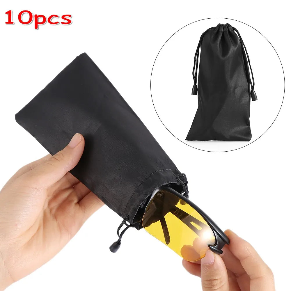 10PCS Waterproof Cloth Sunglasses Bags – Portable Microfiber Dust Pouches for Eyewear Storage & Protection