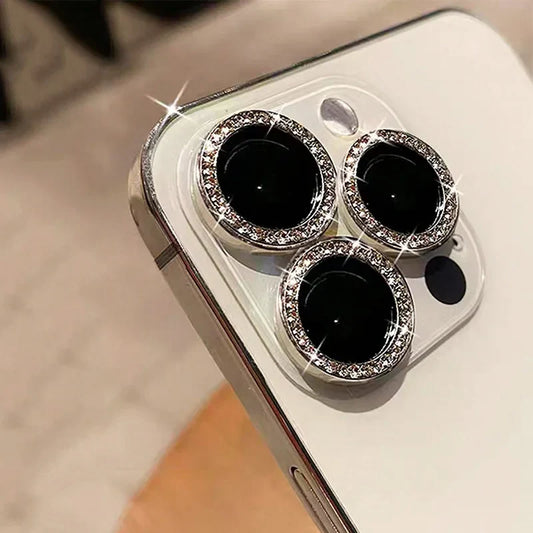 Bling Glitter Diamond Camera Lens Protector Case for iPhone 17/16/15/14/13/12/11 Pro Max Plus – Screen Protector Film Included