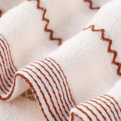 3-Piece Cotton Towel Set – 2 Hand Face Towels 35x75cm + 1 Bath Towel 70x140cm Soft Washcloth Gift Set