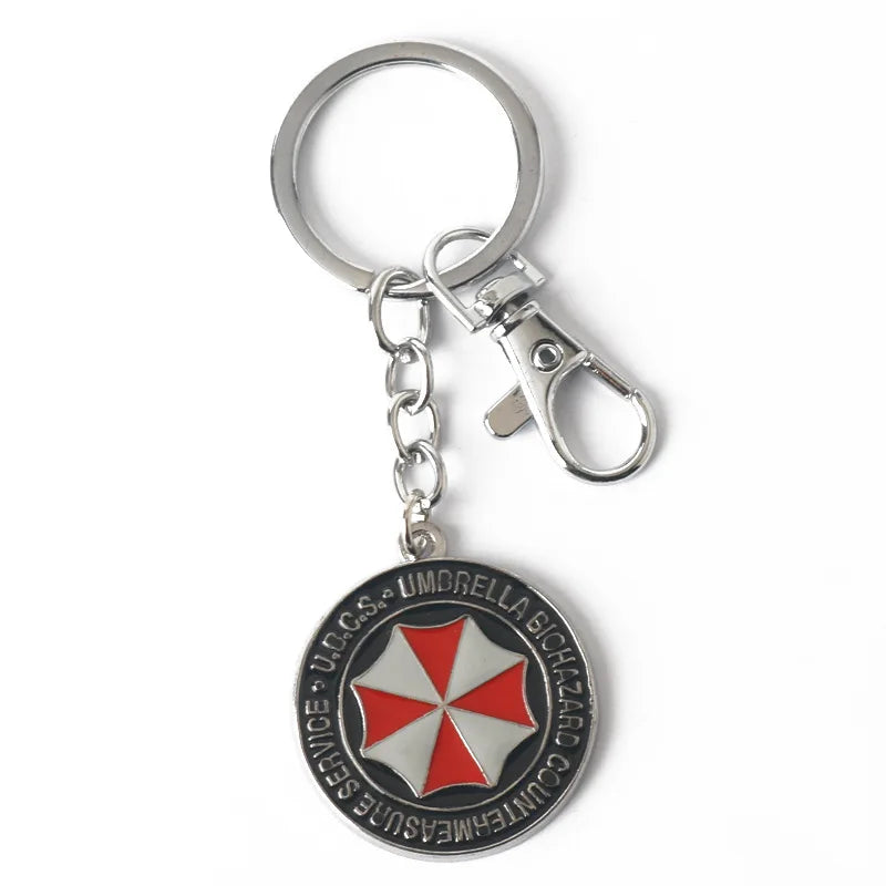 Umbrella Raccoon Logo Keychain Pendant – Metal Necklace Keyring Fashion Bag & Clothing Accessory (2024 New Design)