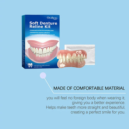 Denture Silicone Kit – Soft Denture Liners for Upper & Lower Teeth, Easy Use Dental Care Replacement Set