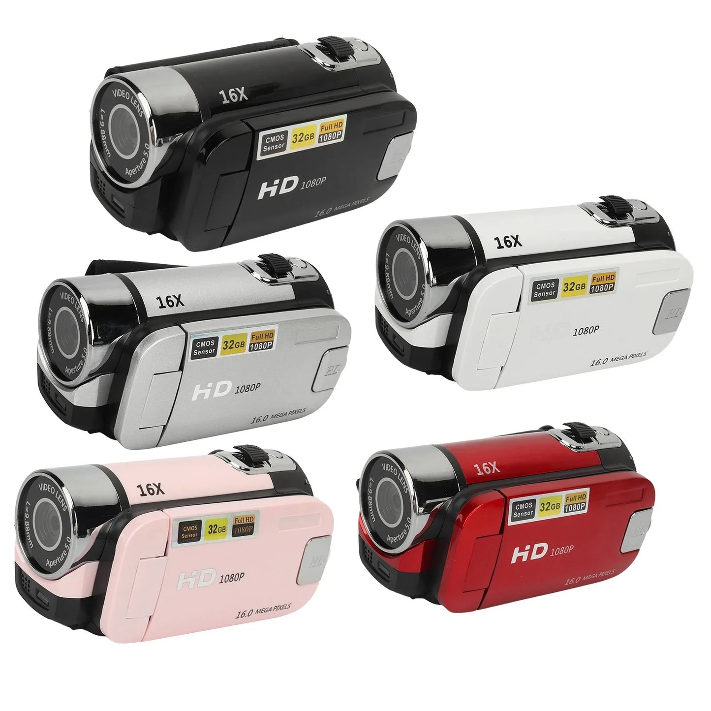 D90 1080P 16MP Digital Camera – 2.4" Rotatable Screen, 16X Zoom, HD Video Recorder with Fill Light